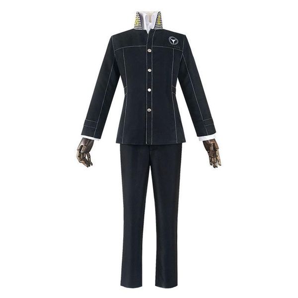 Shin Megami Tensei Persona 4 Yasogami Yu Narukami Costume Cosplay Uomini adulti Ragazzo Uniforme scolastica Costume242v