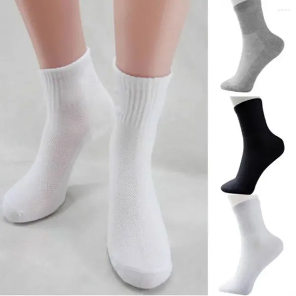 Meias masculinas 5 pares mistura de algodão confortável esporte outono inverno acessórios de roupas casuais diário preto branco cinza meias para unisex