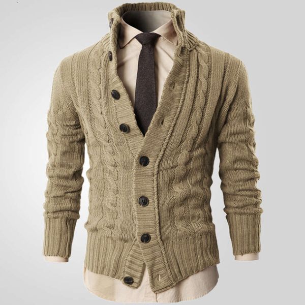 Maglieria moda business da uomo vendita calda colletto rialzato cardigan maglione giacca di lana casual