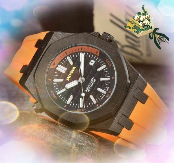 Top marca de luxo relógios masculinos cronômetro quartzo bateria movimento cronógrafo relógio elegante e moderno masculino borracha não-mecânico núcleo relógio de pulso presentes