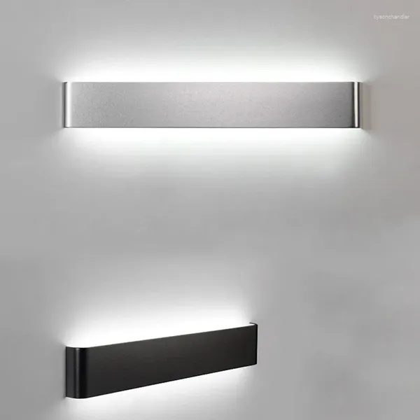 Lampade da parete Lampada da comodino moderna semplice Nero Argento Alluminio 85-265 V Apparecchio Illuminazione per interni Luci LED Sconce