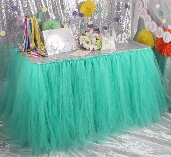 Decorações Decoração de mesa tutu para casamentos, convites, aniversários, chás de panela, festas, saia de mesa de tule, frete grátis WQ19