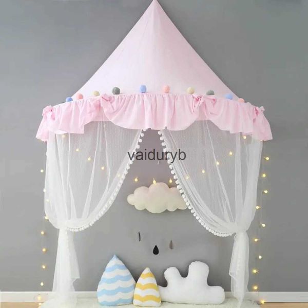 Tende giocattolo ldren Play House Castle Kid Teepee Tende Tenda pieghevole in cotone Tenda per letto a baldacchino Rete per culla per ragazze Decorazione della stanza del ragazzovaiduryb