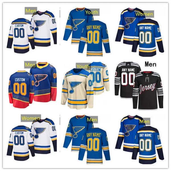 Menina personalizada Youth St. '' Blues''Hockey Jersey 17 Josh Leivo 63 Jake Vizinhos 20 Brandon Saad 26 Nathan Walker 91 Vladimir Tarasenko 13 Alexey Toropchenko