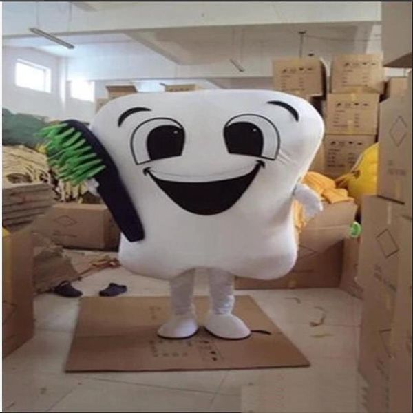 2019 Factory New Tooth Mascot Costume Festumes Fantases Fancy Dental Car personagem MASCOT Vestido de diversões de diversões