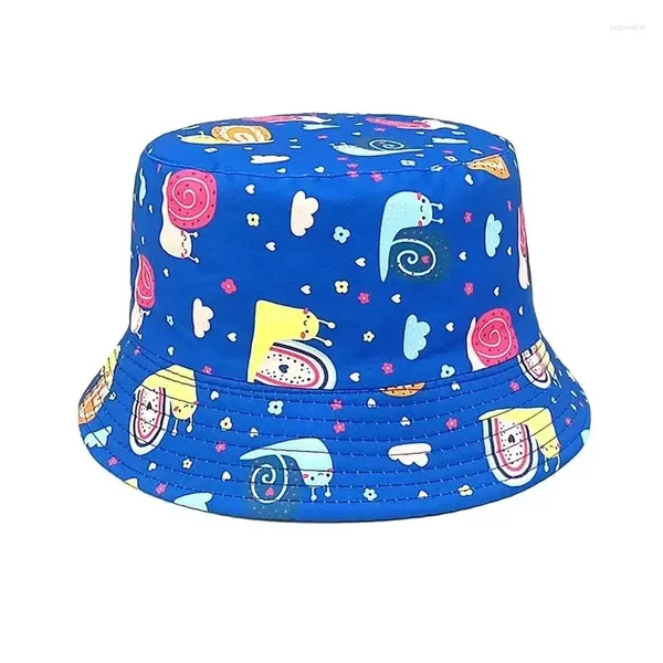 Berretti 2024 Primavera Poliestere Cartoon Animal Print Cappello da pescatore Cappello da viaggio per esterni Cappello da sole per bambino Ragazzo e ragazza 95