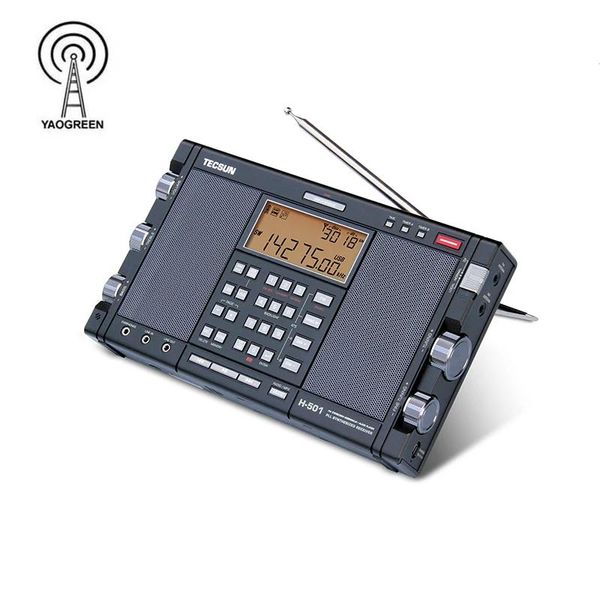 Rádio Yaogreenham Novo Tecsun H501 Bluetooth Rádio Estéreo Portátil de Alto Desempenho Banda Completa Dualspeaker Sintonia Digital Fm Am Sw Ssb
