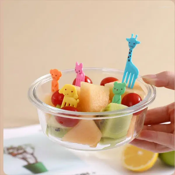 Geschirr Obst Gabeln Niedlichen Tier Stick Gabel Zahnstocher Mini Cartoon Kinder Kuchen Snack Dessert Bento Mittagessen Werkzeug Für Küche Zubehör