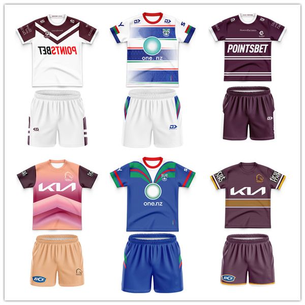 Australien KIDS Rugby-Trikot Brisbane Broncos Parramatta Eels Manly Sea Eagles Warriors Bulldogs Cowboys Rugby-Shirt Jugend Kinder Jungen Trainings-Match-Kit