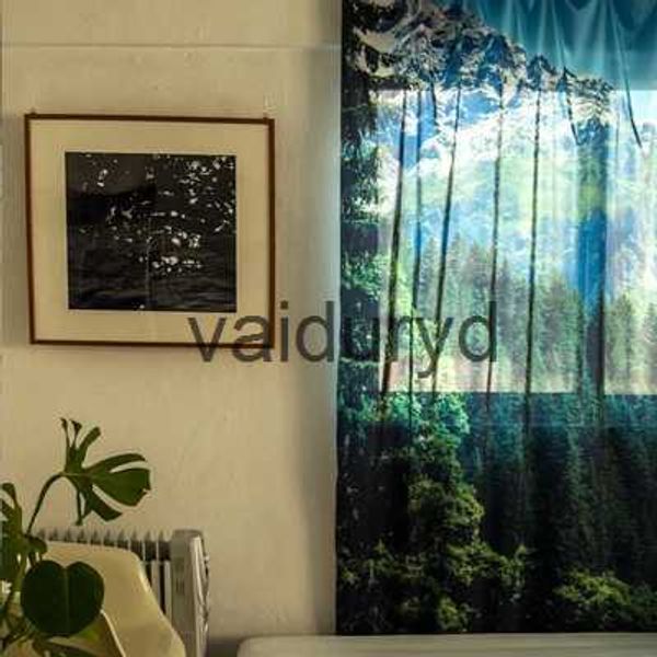 Cortina cenário árvore tule cortinas transparentes para sala de estar decoração cortinas para o quarto quarto cozinha voile permeável à luz