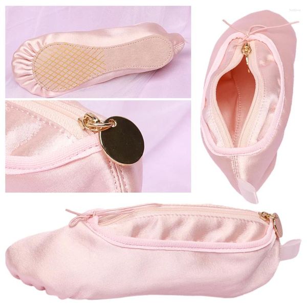 Sacos cosméticos sapato de balé saco de maquiagem personalizado organizador rosa suporte macio criativo para dançarinos e amantes