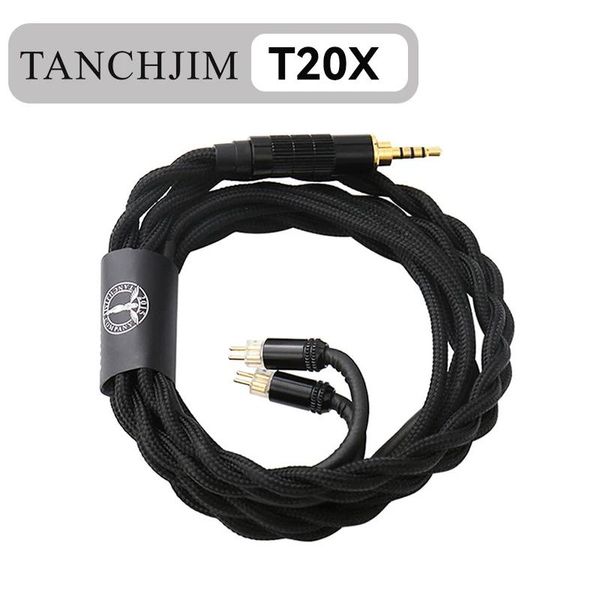 Acessórios Tanchjim Oxygen Earphone Linha de atualização de 0,78 mm 2,5 mm/3,5 mm/4,4 mm 5n Cabo de atualização de cobre de cristal único T202 T203 T204