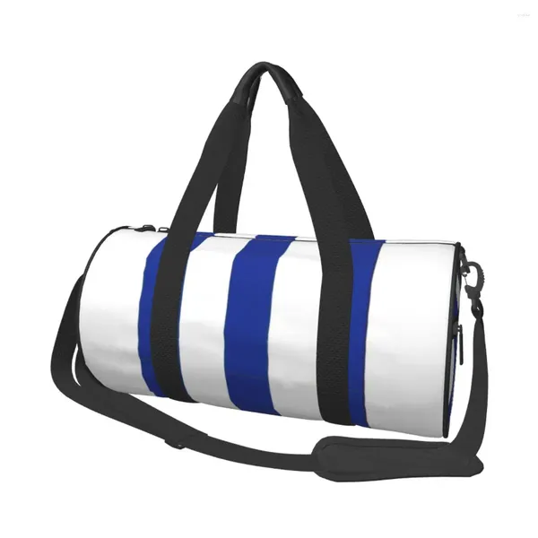 Açık çantalar mavi ve beyaz şerit spor futbol serin büyük kapasiteli spor çantası taşınabilir erkek kadın çanta eğitim grafik fitness