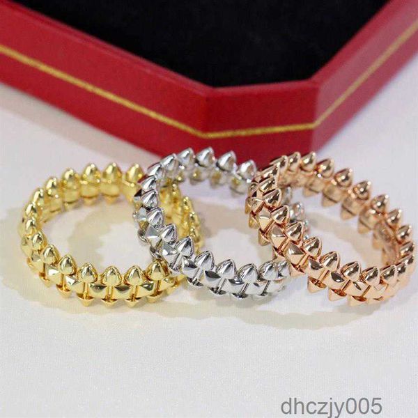 Anel de luxo Clash De Rings Designer para mulheres jóias 18k ouro prata ascensão titânio aço noivado homens festa de casamento natal presente de aniversário tamanho 510 S6 H7KV