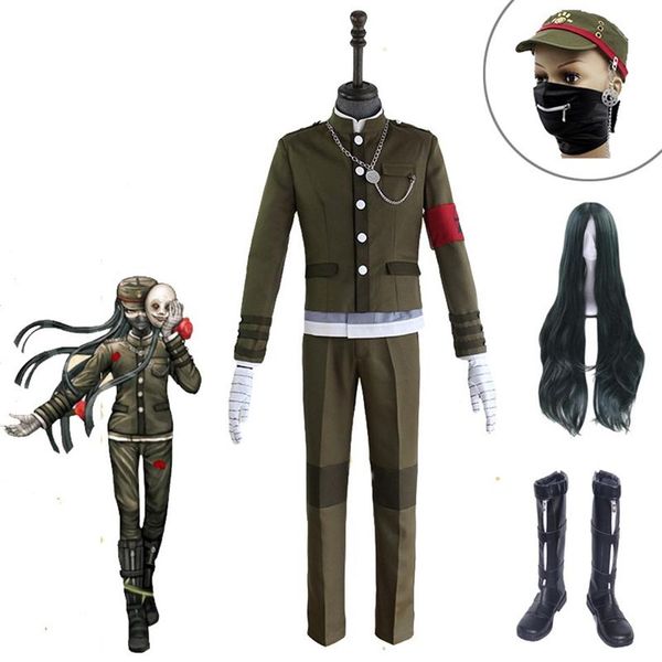 Danganronpa V3 Killing Harmony Korekiyo Shinguji Costume Cosplay Abbigliamento Accessori Parrucche di alta qualità264J