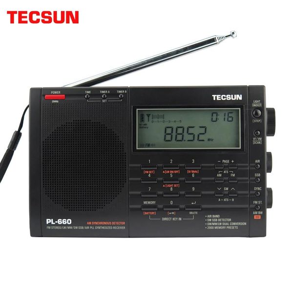 Радио Tecsun PL660 Airband Radio Высокочувствительный приемник FM/MW/SW/LW Цифровая настройка Стерео с громким звуком и широким диапазоном приема