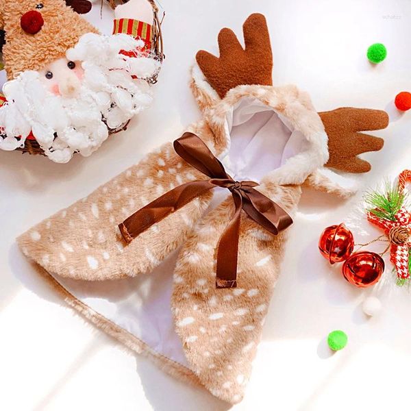 Köpek giyim 1pc Pet Noel Kostüm Köpek Pelerin Kedileri Köpekler Santa Cape ile Elk Şapka Partisi Cosplay elbisesi küçük ve orta ölçekli