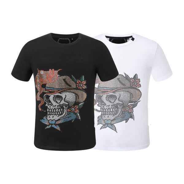 Phillip Plain Uomo designer PP Skull Diamond maglietta Manica corta Dollaro Orso bruno Marca tee O-Collo Teschi di alta qualità Maglietta tee top PP2175