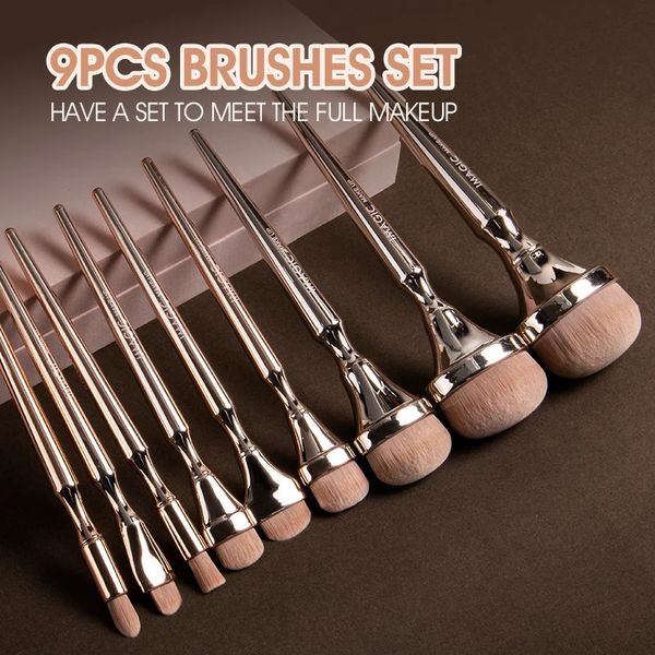 Ben spazzole per il trucco Imagic 9pcs Set bast Fondazione Erizzinero ombretto arruola in polvere morbido Nylon Flending Face Cosmetic Beauty Strumento 240115 Q240507