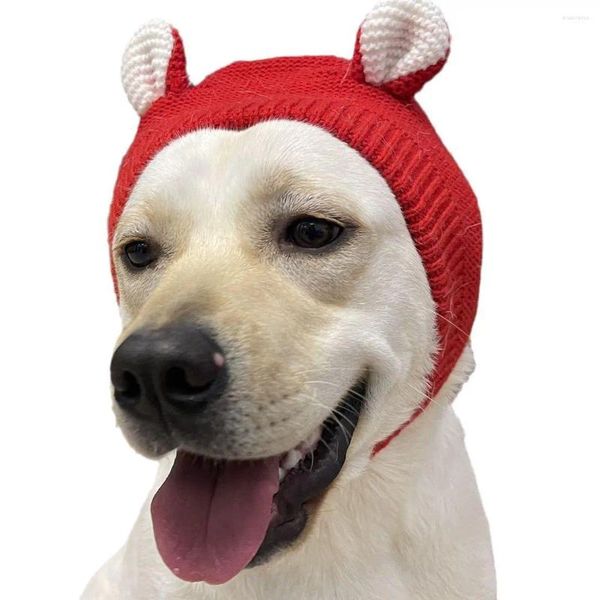 Cão vestuário c130111 chapéu de cão inverno médio a grande labrador cabelo dourado engraçado cabeça capa quente animal de estimação filhote de cachorro grandes orelhas