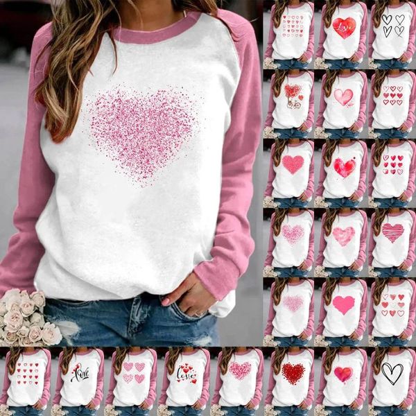 Felpe con cappuccio da donna Abiti lunghi per San Valentino con cardigan abbinato Felpe da donna Junior Felpa floreale alla moda Camicia a maniche da uomo