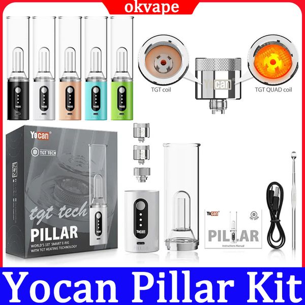 Otantik yocan sütun e-sigara kitleri 510 iplik ön ısıtma pilleri 1400mAh ayarlanabilir voltaj 3.2v-4.2v tgt bobin buharlaştırıcı vape kalem kiti