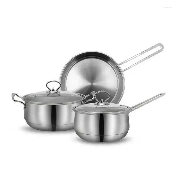 Kochgeschirr-Sets, Großhandel, Edelstahl-Topf, 3-teiliges Set, Milchsuppe, Wok, Eröffnungsveranstaltung, Mehrzweck-Geschenk