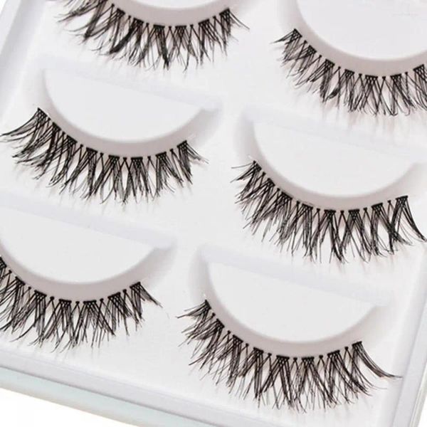 Falsche Wimpern, 5 Paar, schwarz, handgefertigt, unordentlich, natürlich, gefälschte, charmante Wimpernverlängerung, Beauty-Make-up-Tools