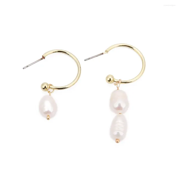 Baumeln Ohrringe 1 paar Luxus Retro Natürlich Geformte Süßwasser Perle Stud Unregelmäßige Für Frauen Mädchen Chic Schmuck Geschenke