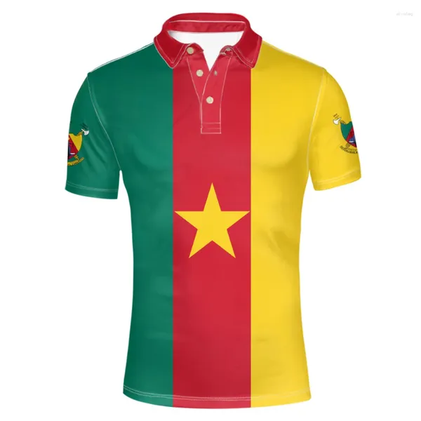 Herren Polos Kamerun Kostenlose benutzerdefinierte Namensnummer Logo Land Poloshirt Nation Flagge Kamerun Kameruner Cm Französischer Aufdruck Po Freizeitkleidung