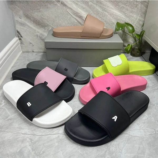 Moda chinelo sliders paris slides sandálias chinelos para homens mulheres designer quente unisex piscina praia flip flops com caixa tamanho 36-45