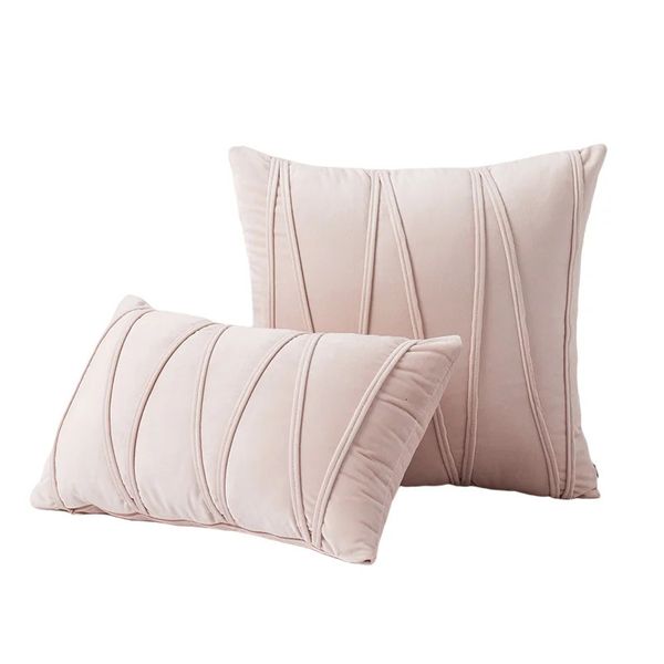 Inyahome Art Velluto Giallo Blu Rosa Colore solido Fodera per cuscino Federa per cuscino Decorativo per la casa Divano Tiro Decor 240113