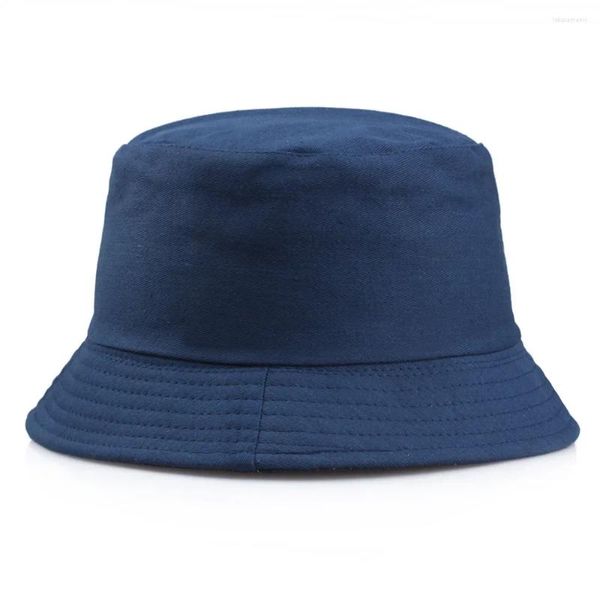 Berretti 2024 Colore Solido Nero Pieghevole Cappello Della Benna Spiaggia Sole Strada Copricapo Pescatore All'aperto Berretto Bianco Uomini E Donna