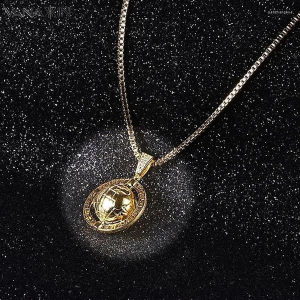 Ожерелья с подвеской VANAXIN World Rotating Globe Vintage Antique Glassglobe Charm Hip Hop ожерелье Jewelry Gift204B