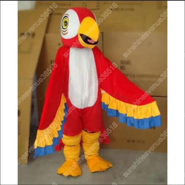 Costume da mascotte pappagallo BELLO di alta qualità Personaggio a tema cartone animato Carnevale unisex Carnevale di Halloween Adulti Festa di compleanno Vestito operato per uomo Donna