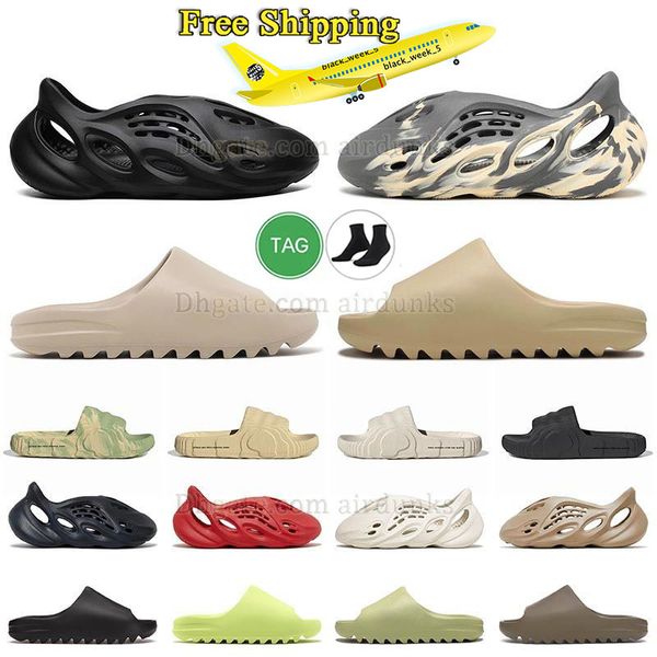 spedizione gratuita Designer Slides Foam Runner Pantofole per uomo Donna Famosi sandali Clog Glow Green Onyx Black Bone Resina Desert Sand Puro pantofola da casa coach sliders