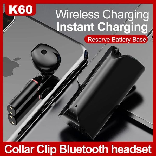 Ohrhörer K60 Mini Business Ohrhörer Wireless Fone Bluetooth Ohrhörer für Telefon Android -Ohrhörer mit Mikrofonhänden kostenlos Headset