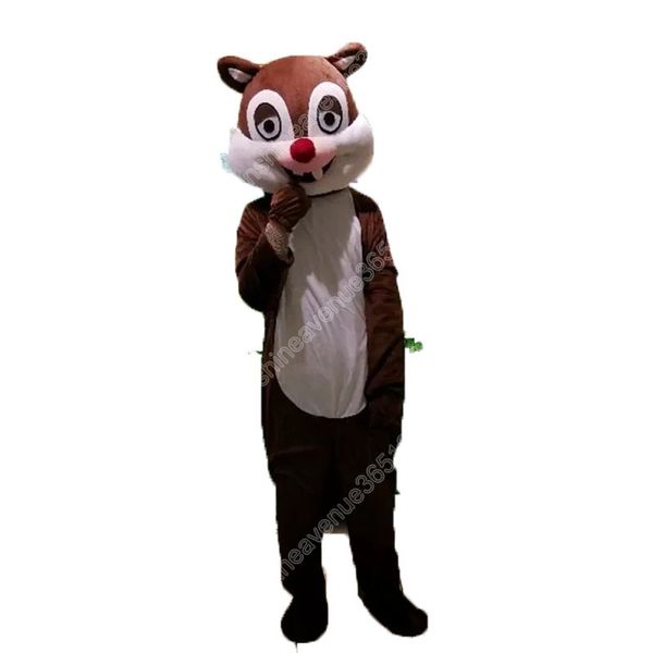 Costume mascotte scoiattolo di alta qualità Personaggio a tema cartone animato Carnevale unisex Carnevale di Halloween Adulti Festa di compleanno Vestito operato per uomo Donna