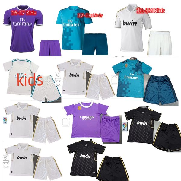 Retro clássico Real KIDS camisas de futebol 2011 12 16 17 18 Benzema MARCELO ISCO NACHO CARVAJAL BALE SERGIO RAMOS Madrid Ronaldo crianças define camisa de futebol