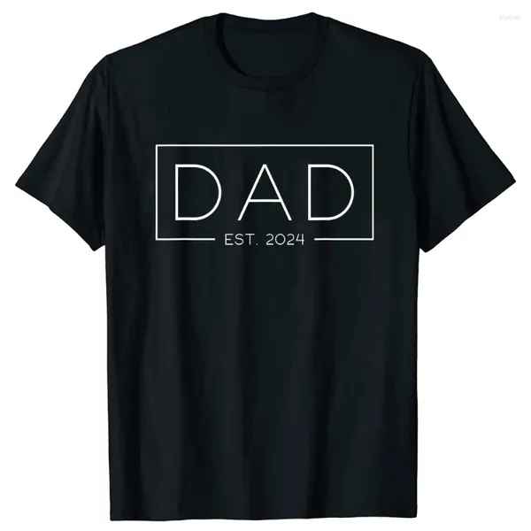 Мужские футболки Dad Est 2024 Expect Baby Summer Style Графический хлопок Уличная одежда Подарки папе Футболка для папы Мужская одежда