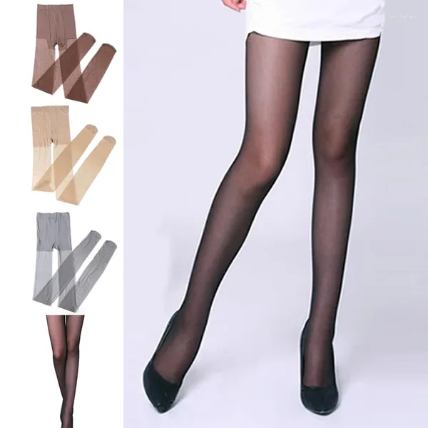 Sexy Socken Frauen Socken sexy Nylon spandex Dame transparent dünne weibliche Strümpfe 4 Farben Mädchen Seidenstrumpf Beine hohe Strumpfhosen Strumpfhosen Q240427