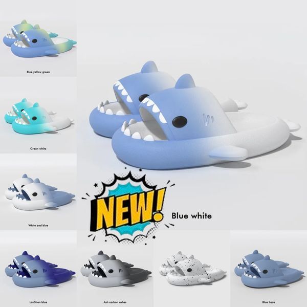 New Shark Designer Pantofole estive Ciabatte Uomo Donna Ciabatte per bambini Rosa Blu Grigio Sandali in memory foam Morbido e spesso cuscino Pantofola Scivolo Cloud Indoor Outd 92