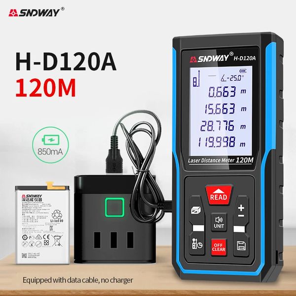 SNDWAY Laser-Entfernungsmesser 50 m 70 m 100 m 120 m Entfernungsmesser Digitaler Entfernungsmesser Trena Roulette Lineal Maßband 240116