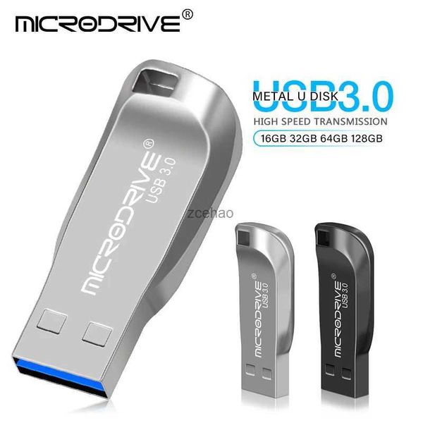 Pen drive usb de metal 3.0, pen drive usb de metal 128gb 64gb 32gb de memória de alta velocidade flash usb3.0 stick