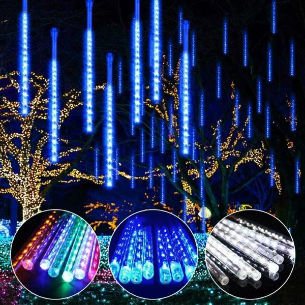 Watwerproof 30CM 50CM 8 Tubi Nevicata LED String Lights Natale Meteor Shower Rain Tube Light Strip AC100-240V per Natale Party Wedding LL