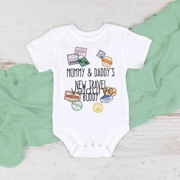 Rompers Mommy и Daddy's New Travel Baby Bodysuite Смешное младенец