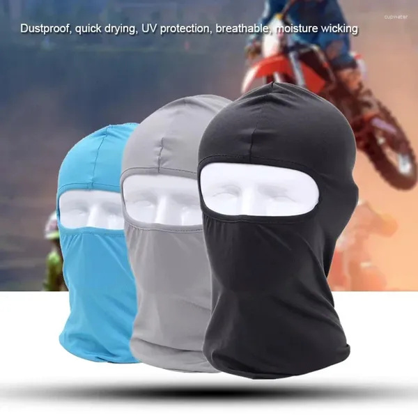 Lenços 2 peças ao ar livre Balaclava Respirável Lycra Cor Sólida Ciclismo Homens Halmet Liner Ski Full Face Máscara Motocicleta Bicicleta