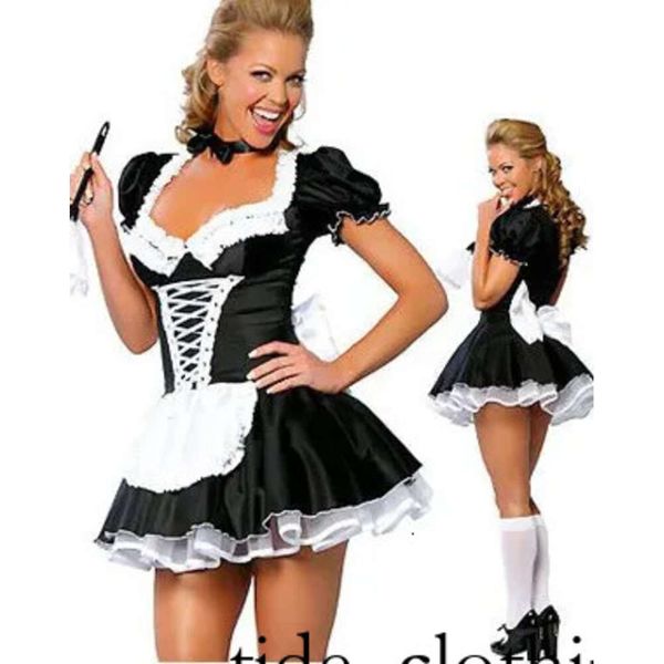 Felpa con cappuccio Fashion-servant Women Cosplay Spedizione gratuita in bianco e nero Party Halloween Fancy Dress Ml5034 Manica corta Sexy costumi da cameriera francese Tema Tasty Piglet 13