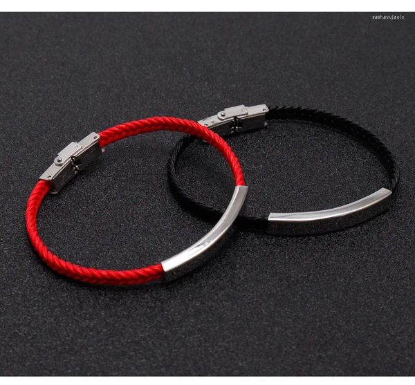 Charme pulseiras 10 pcs amantes de aço inoxidável trança em branco id tags pulseira de silicone ajustável para gravar placa de metal pulseira espelho polido