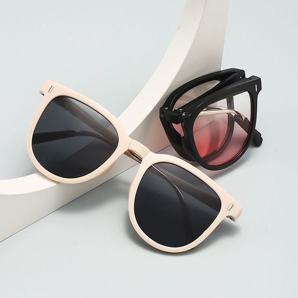 Óculos de sol dobráveis sob foco, sofisticados para mulheres, óculos de sol com proteção solar para uso externo, óculos de sol para dirigir masculinos, anti-UV e luz forte